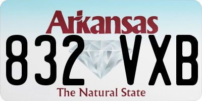AR license plate 832VXB