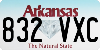 AR license plate 832VXC