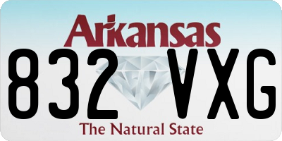 AR license plate 832VXG