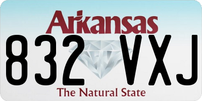 AR license plate 832VXJ