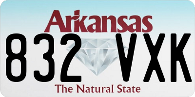 AR license plate 832VXK