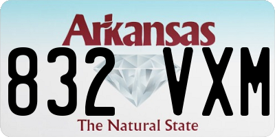 AR license plate 832VXM