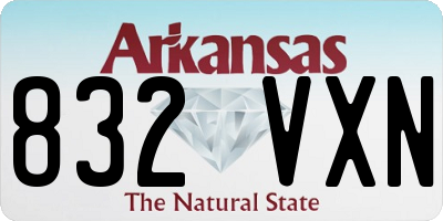 AR license plate 832VXN
