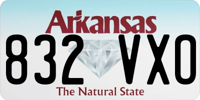 AR license plate 832VXO