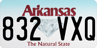 AR license plate 832VXQ