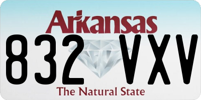 AR license plate 832VXV