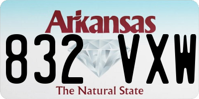 AR license plate 832VXW
