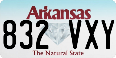 AR license plate 832VXY