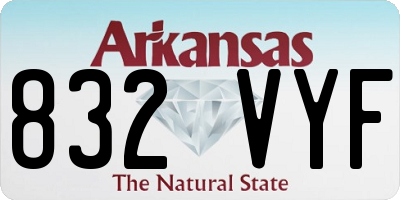 AR license plate 832VYF
