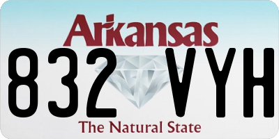 AR license plate 832VYH