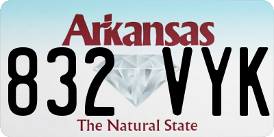 AR license plate 832VYK