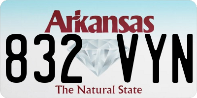 AR license plate 832VYN