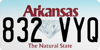 AR license plate 832VYQ