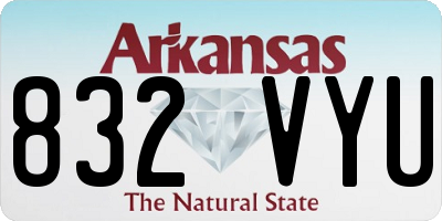 AR license plate 832VYU