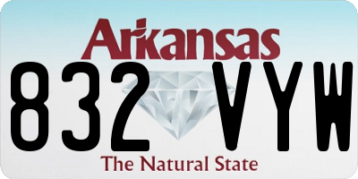 AR license plate 832VYW