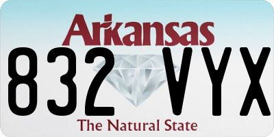 AR license plate 832VYX