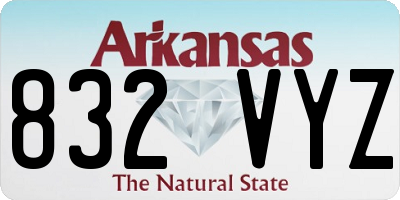 AR license plate 832VYZ