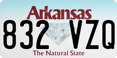 AR license plate 832VZQ