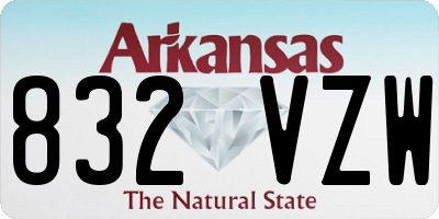 AR license plate 832VZW