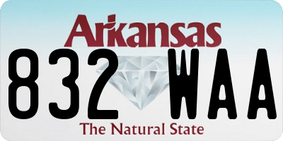 AR license plate 832WAA