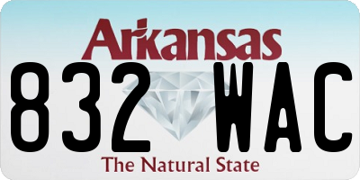 AR license plate 832WAC