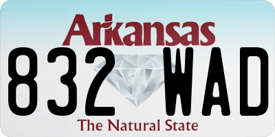 AR license plate 832WAD