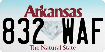 AR license plate 832WAF