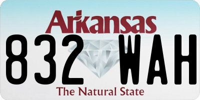 AR license plate 832WAH