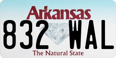 AR license plate 832WAL