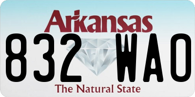 AR license plate 832WAO