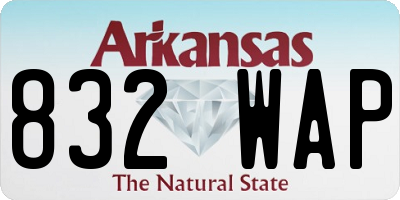 AR license plate 832WAP