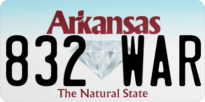 AR license plate 832WAR