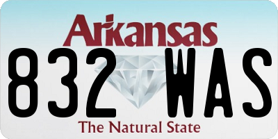 AR license plate 832WAS