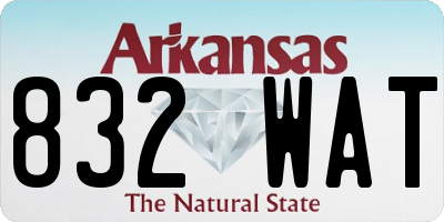 AR license plate 832WAT