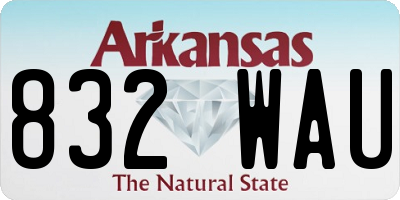 AR license plate 832WAU