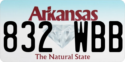 AR license plate 832WBB