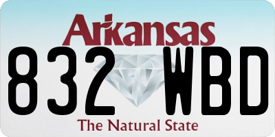 AR license plate 832WBD