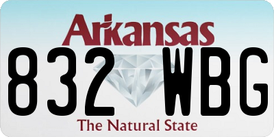 AR license plate 832WBG