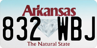 AR license plate 832WBJ