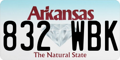 AR license plate 832WBK