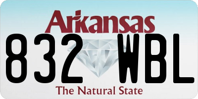 AR license plate 832WBL