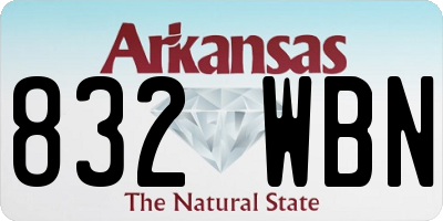 AR license plate 832WBN