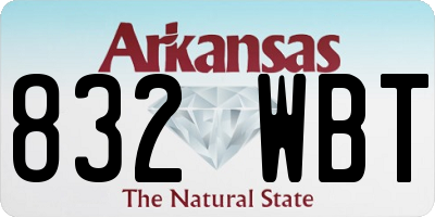 AR license plate 832WBT