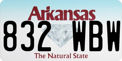 AR license plate 832WBW