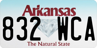 AR license plate 832WCA