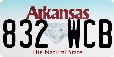 AR license plate 832WCB