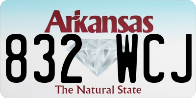 AR license plate 832WCJ