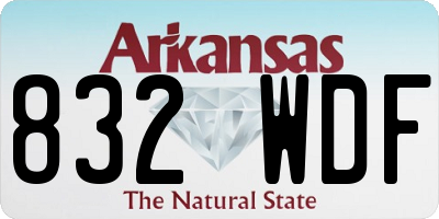 AR license plate 832WDF