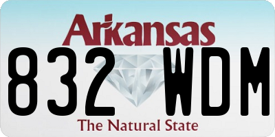 AR license plate 832WDM