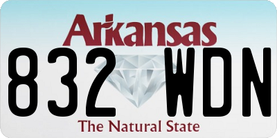 AR license plate 832WDN